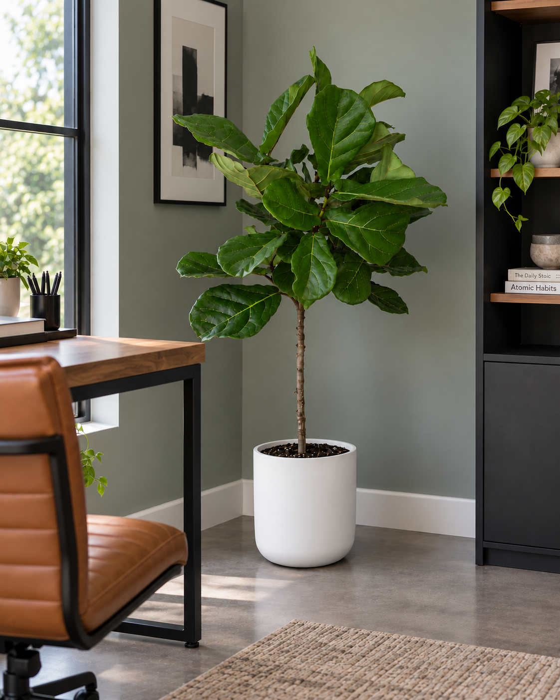 10-inch Fiddle Leaf Fig Tree plant in an office